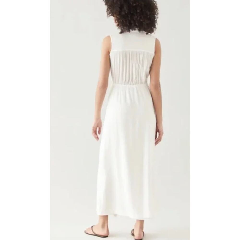 Brochu Walker Madsen White Front Twist V Neck Gauzy Maxi Length Dress Small - Picture 2 of 8